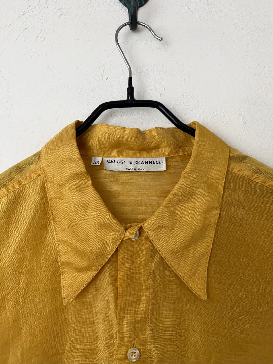 80s CALUGI E GIANNELLI 샤인 리넨 셔츠 상품이미지4