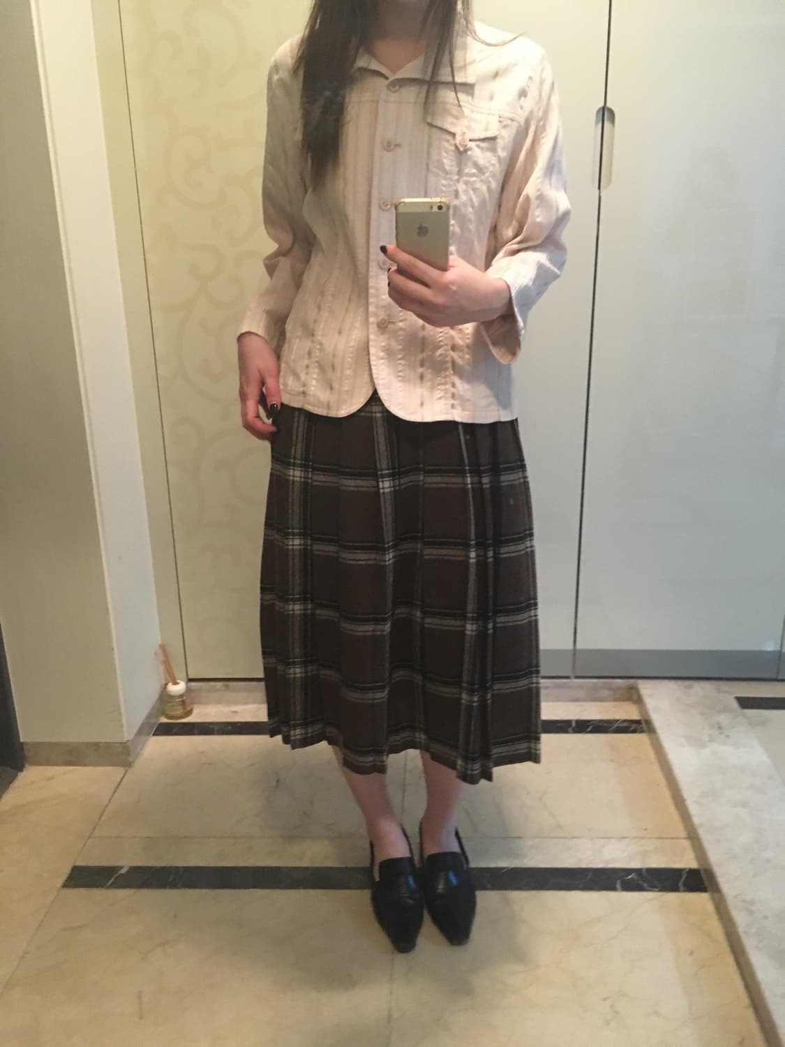 check pattern chin skirt 상품이미지2