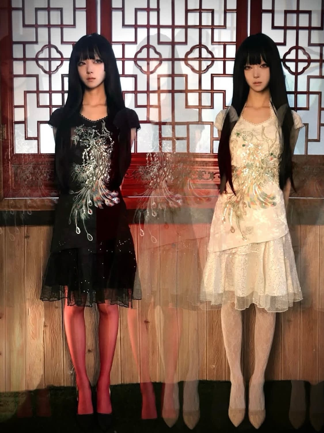 피아오량 Embroidered Phoenix midi dress (bla 상품이미지4