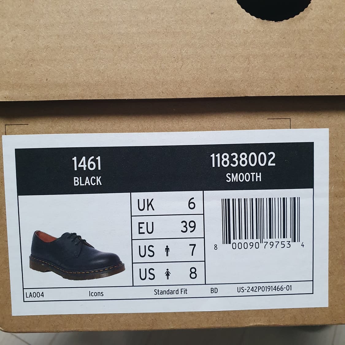 새제품250) 닥터마틴 1461 스무스 블랙 옥스포드 구두 상품이미지3