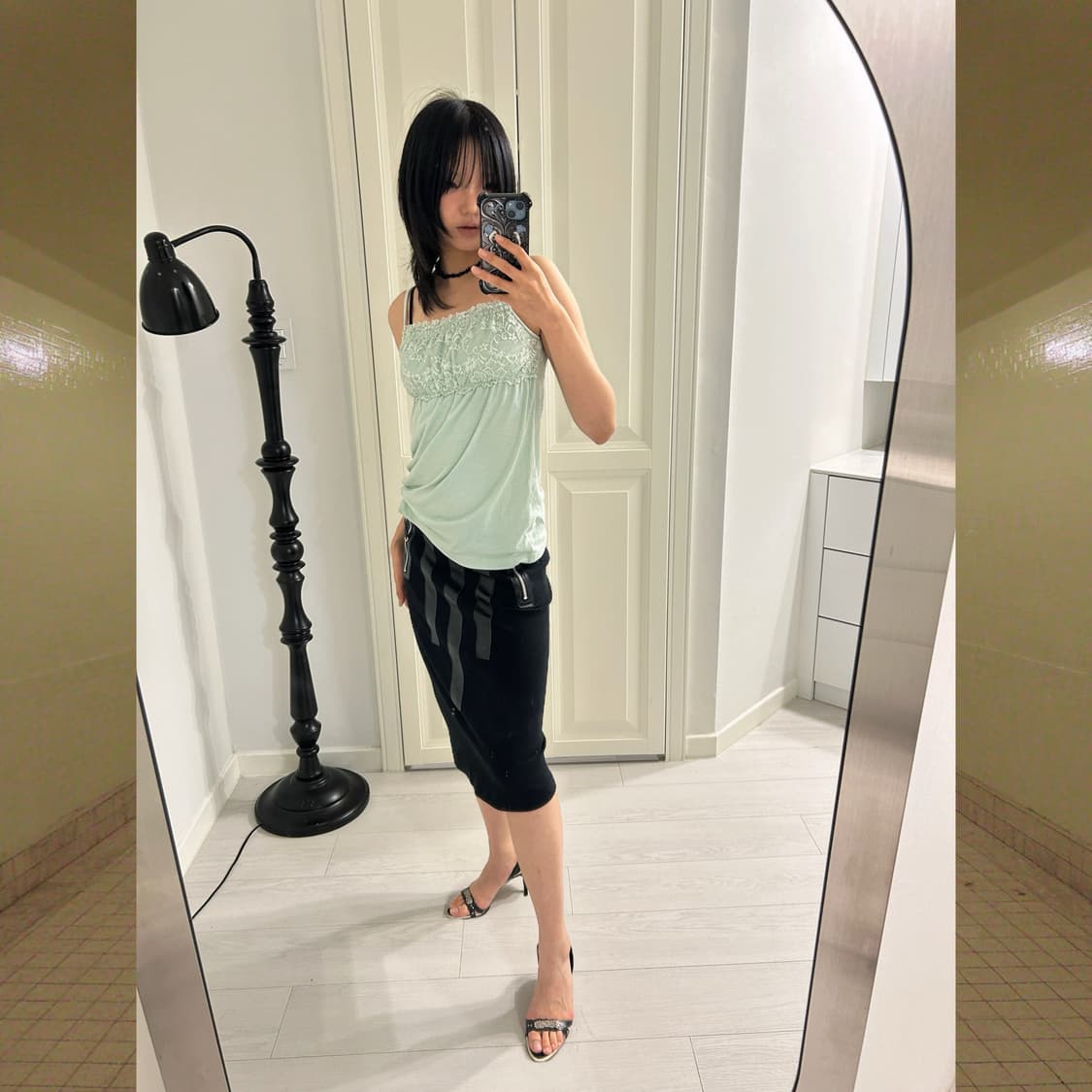 Mint Lace Detail Sleeveless / 빈티지 나시 상품이미지1
