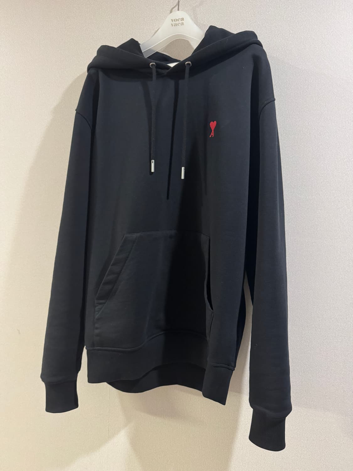 아미 레드 하트 로고 후드티 블랙 L 상품이미지1
