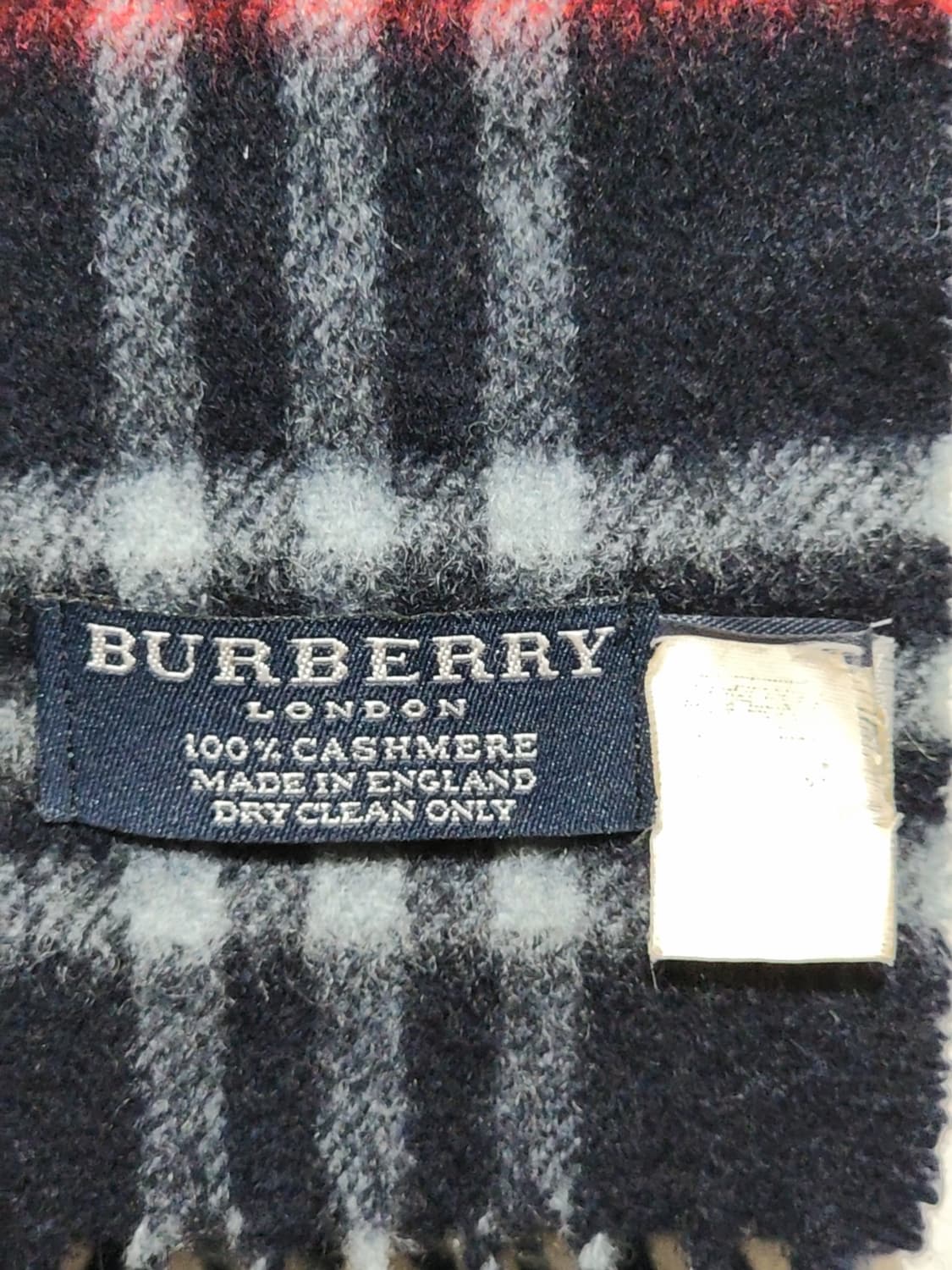 (정품) 버버리 캐시미어 목도리 체크 머플러 네이비 매장판  상품이미지5
