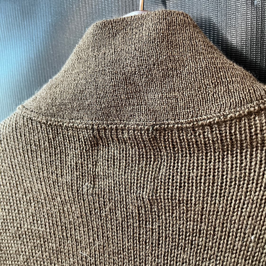 80s US ARMY 미군 보급 울 100 헨리넥 니트  상품이미지7