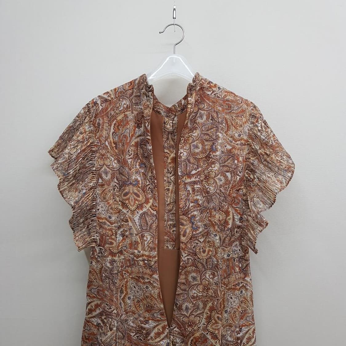 모조에스핀 2021 페이즐리 러플 플리츠 원피스 M사이즈 상품이미지6