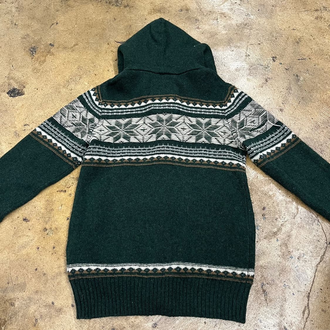 딥 그린 더플 떡코 후드 양털 니트 가디건  상품이미지4