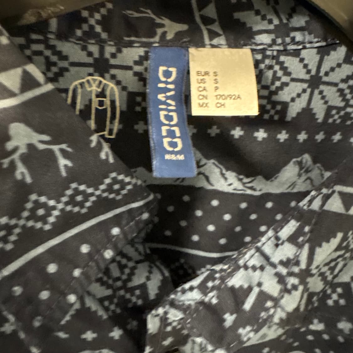 H&M blue nordic pattern shirts S 상품이미지4