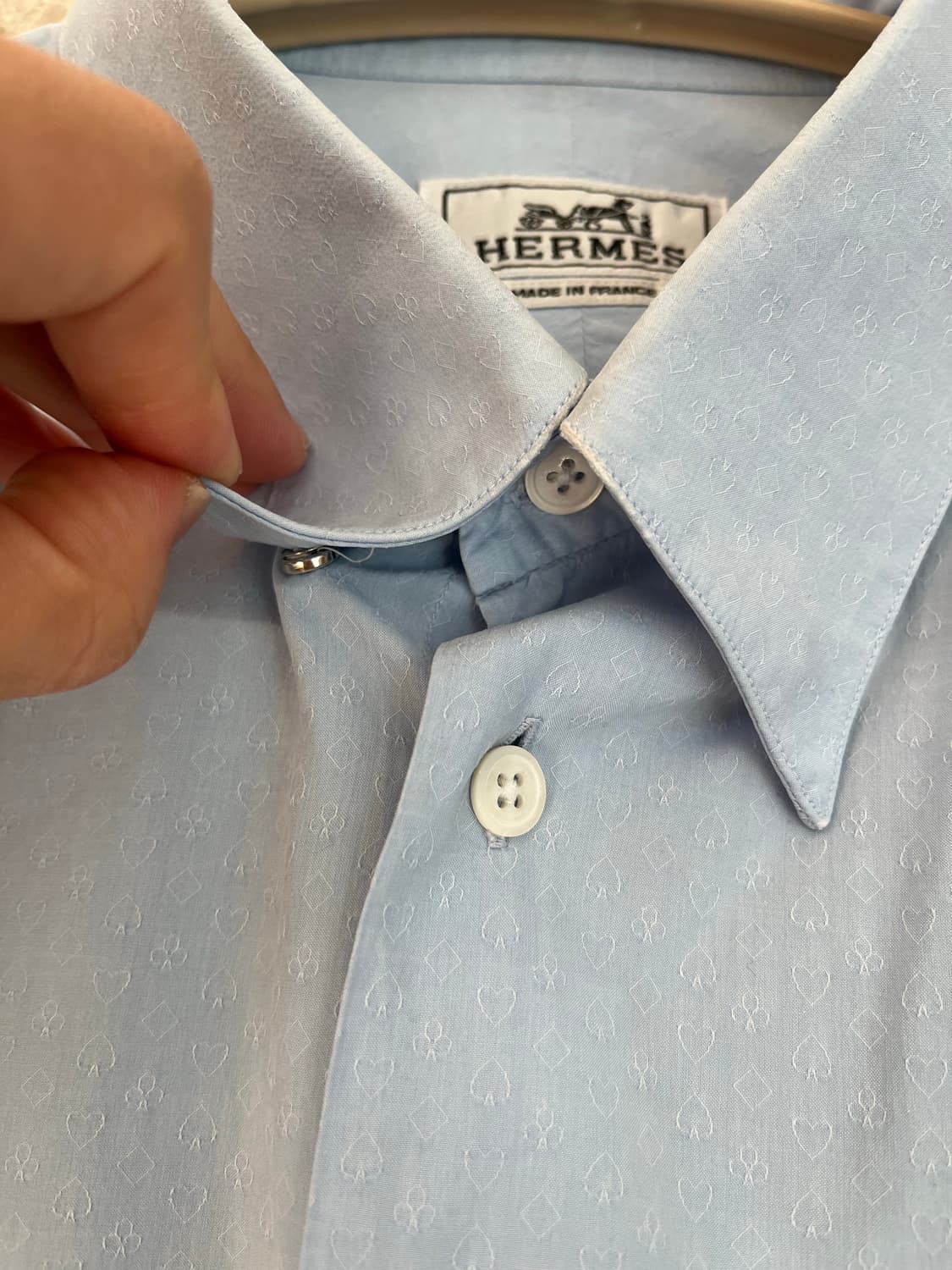 에르메스 남성 셔츠 하늘색 40(100 ~ 105 사이) 정품 상품이미지3