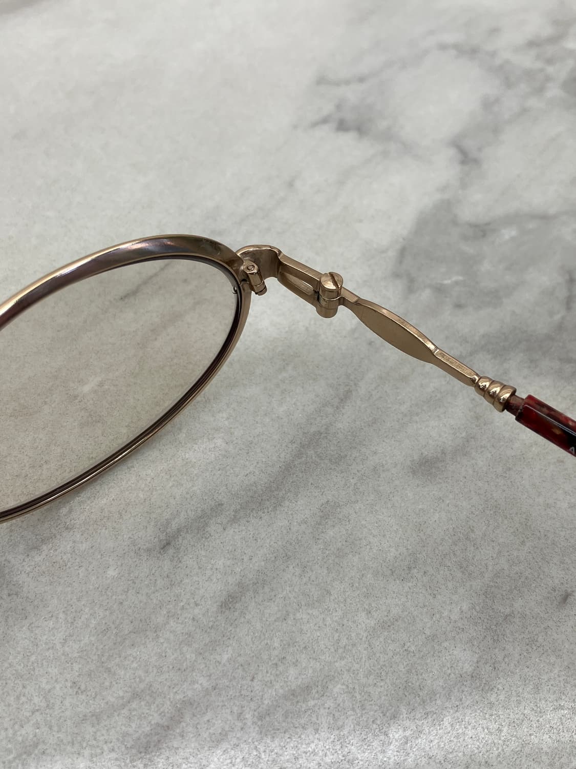 앤 마리 ANNE MARIE 엔틱 골드 오벌 볼드 라운드 메탈테 안경 상품이미지3