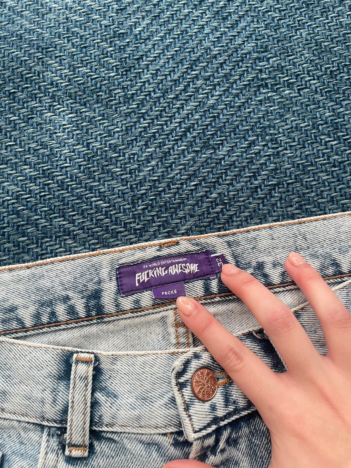 (32) 퍼킹어썸 배기진 연청 데님 상품이미지2