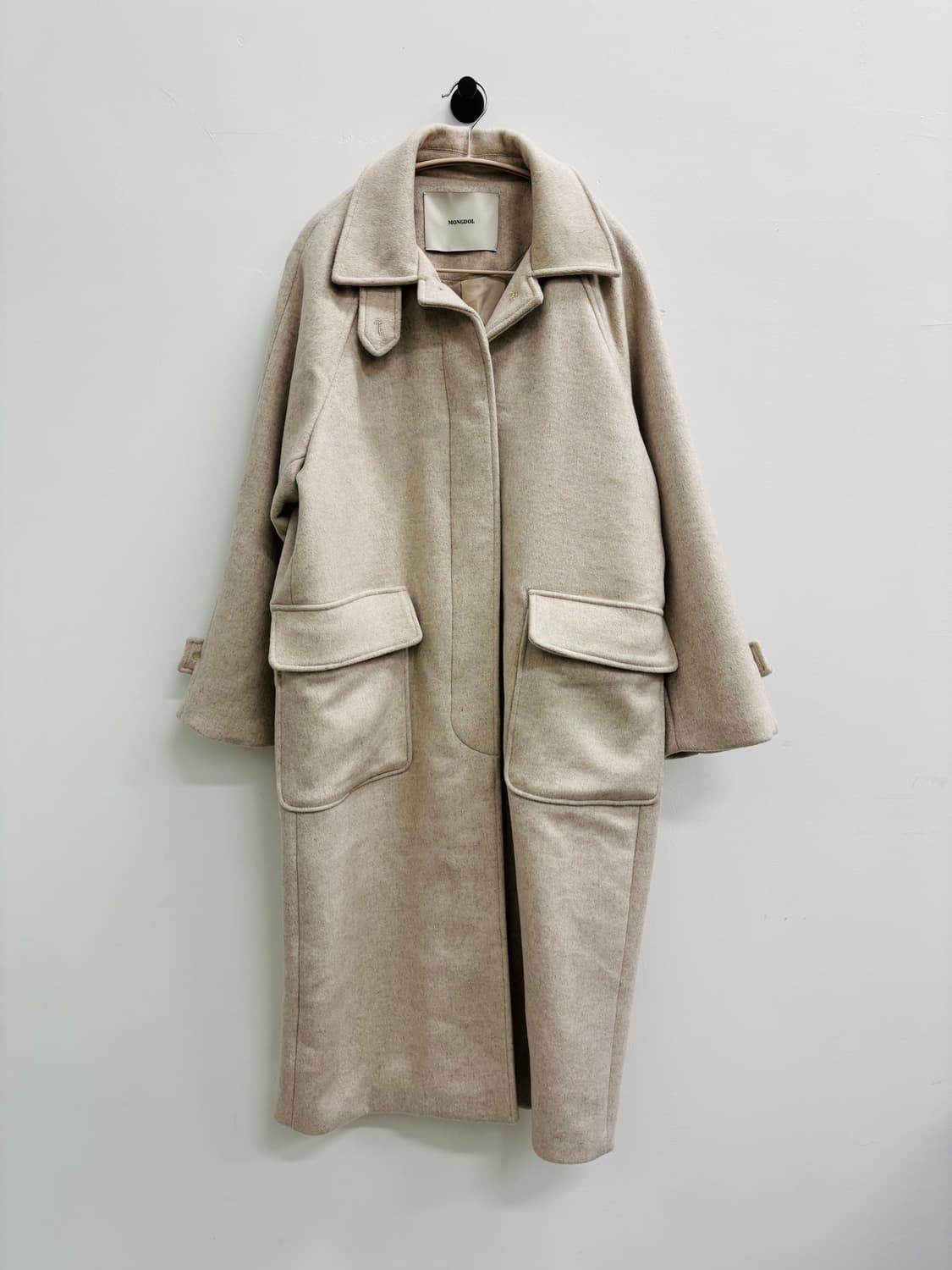 몽돌 MONGDOL 아이보리 울 롱 코트 상품이미지3
