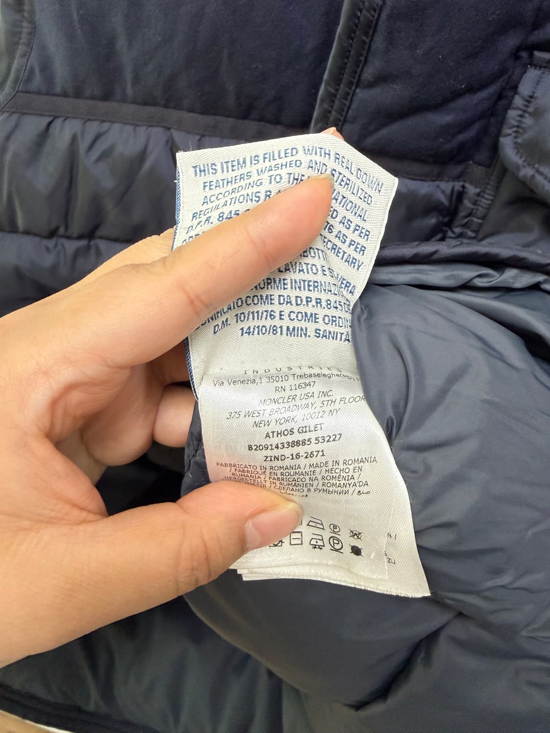 정품 몽클레어 아토스 패딩베스트 상품이미지5