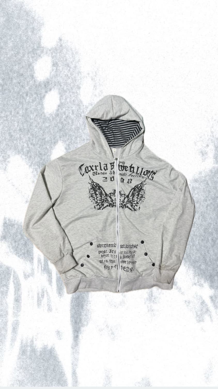 Punk Graphic Zip-Up Hoodie  상품이미지1