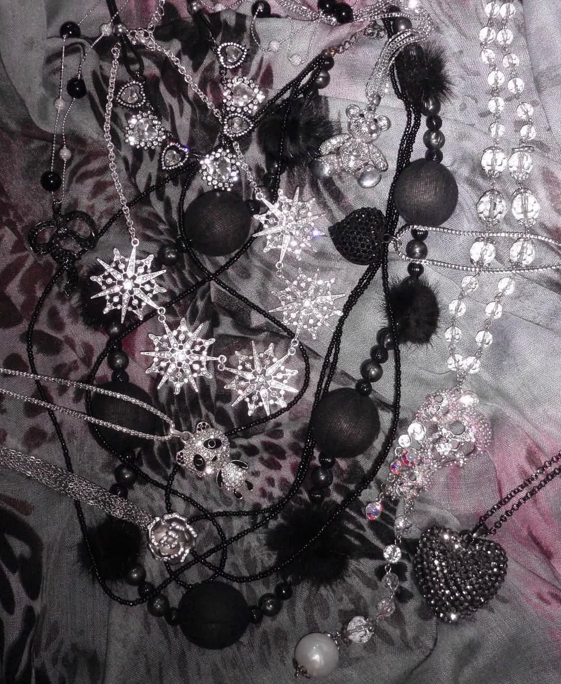 Y2K / PUNK 와투케 펑크 긱시크 레이어드 퍼 레테 목걸이 상품이미지1