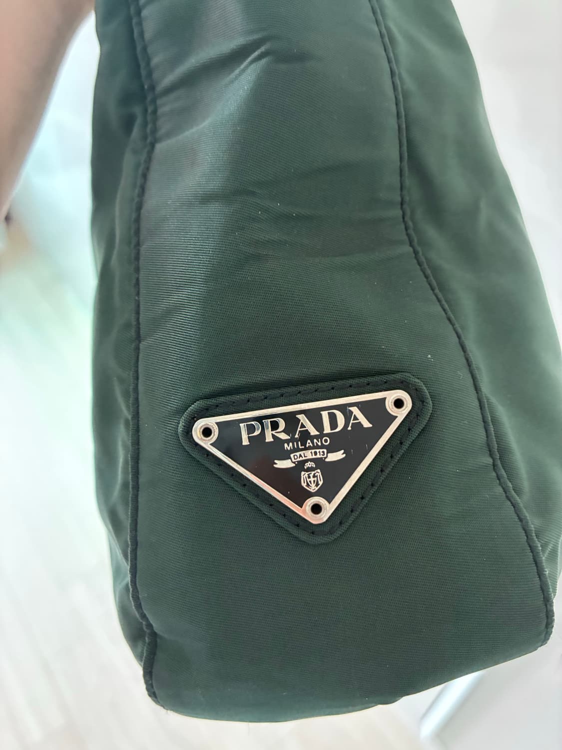 Prada 프라다 다크그린 나일론 테수토 미니 토트백 게런티 카드 포함 상품이미지4