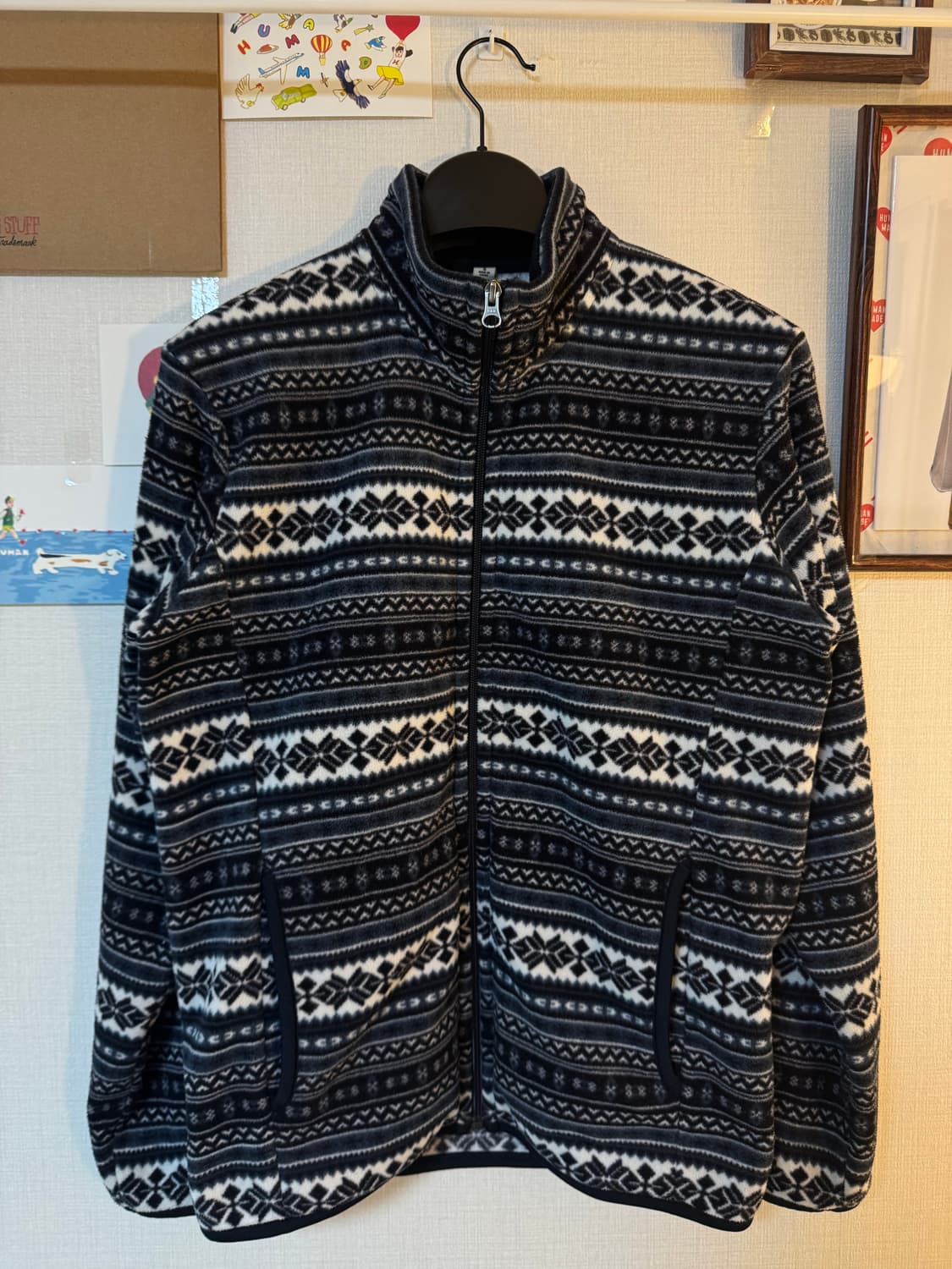 [M]유니클로 노르딕 패턴 후리스 집업 자켓 상품이미지1