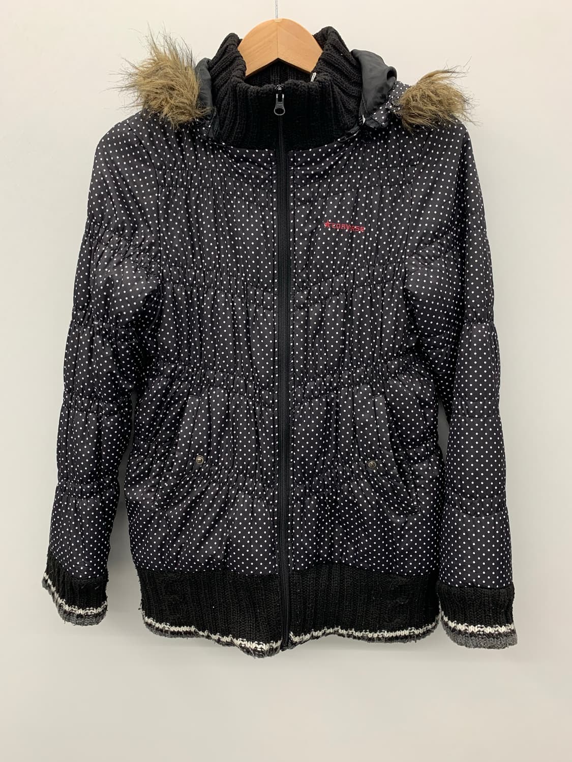 컨버스 퍼후드 도트 패딩 상품이미지5