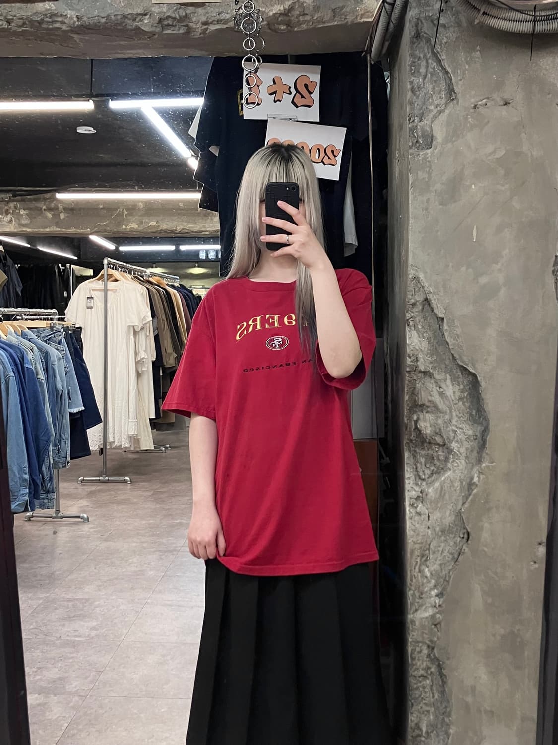 Lee 자수 반팔 티셔츠 레드 L  #csz3894  상품이미지2