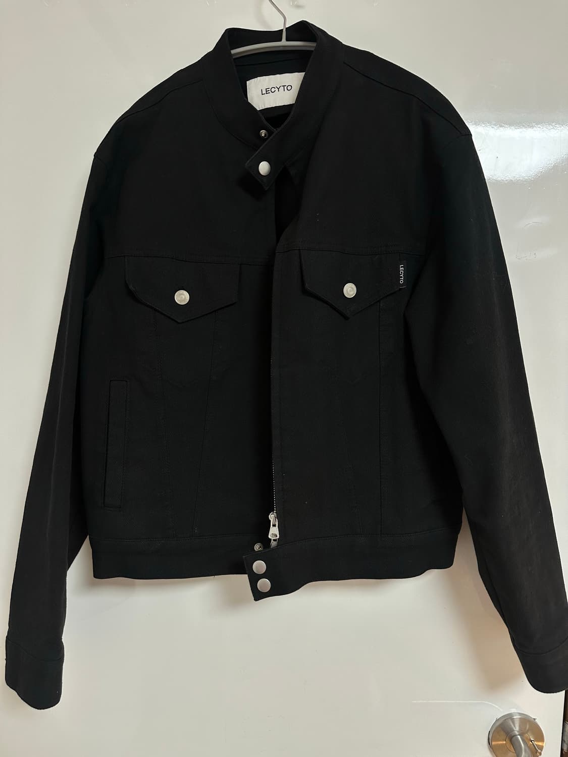 LECYTO BIKER COTTON JACKET_[BLACK] 상품이미지2