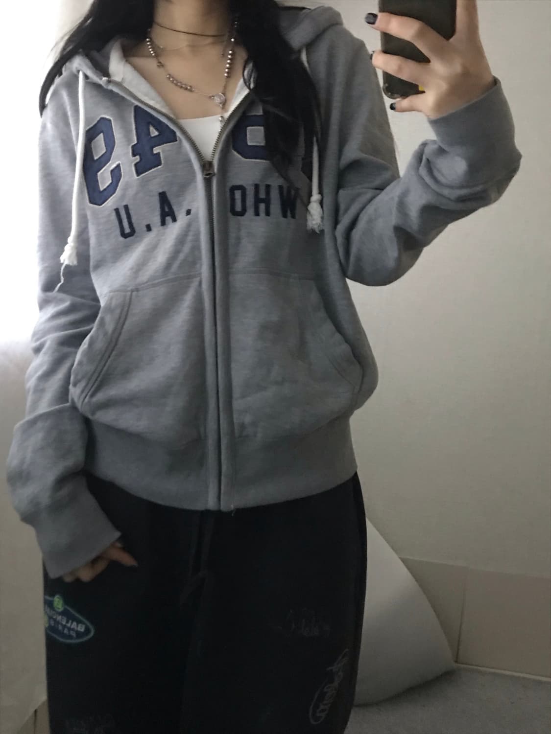 후아유 그레이 후드집업 상품이미지5