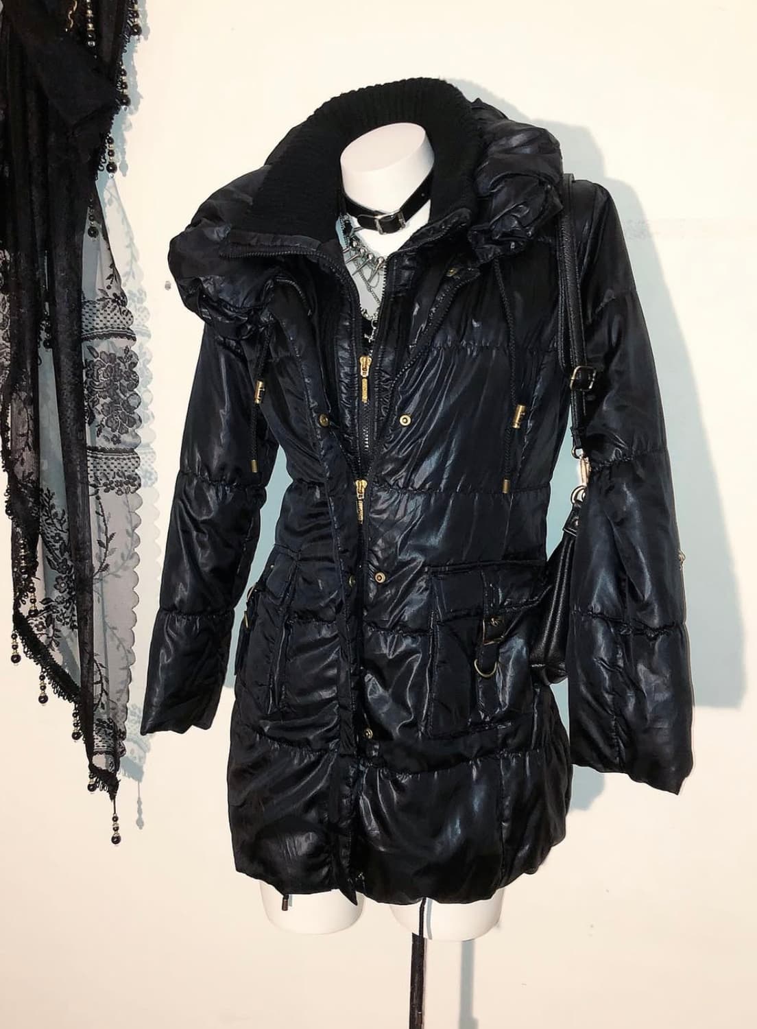 초희귀매물 세실맥비 경량패딩 00s Cecil Mcbee 오네갸루 호피 상품이미지7