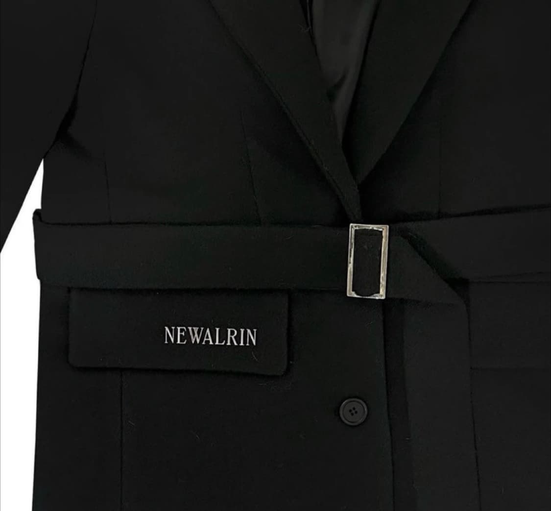뉴얼린 엠블럼 클래식 울 자켓 코트 (블랙) 상품이미지2