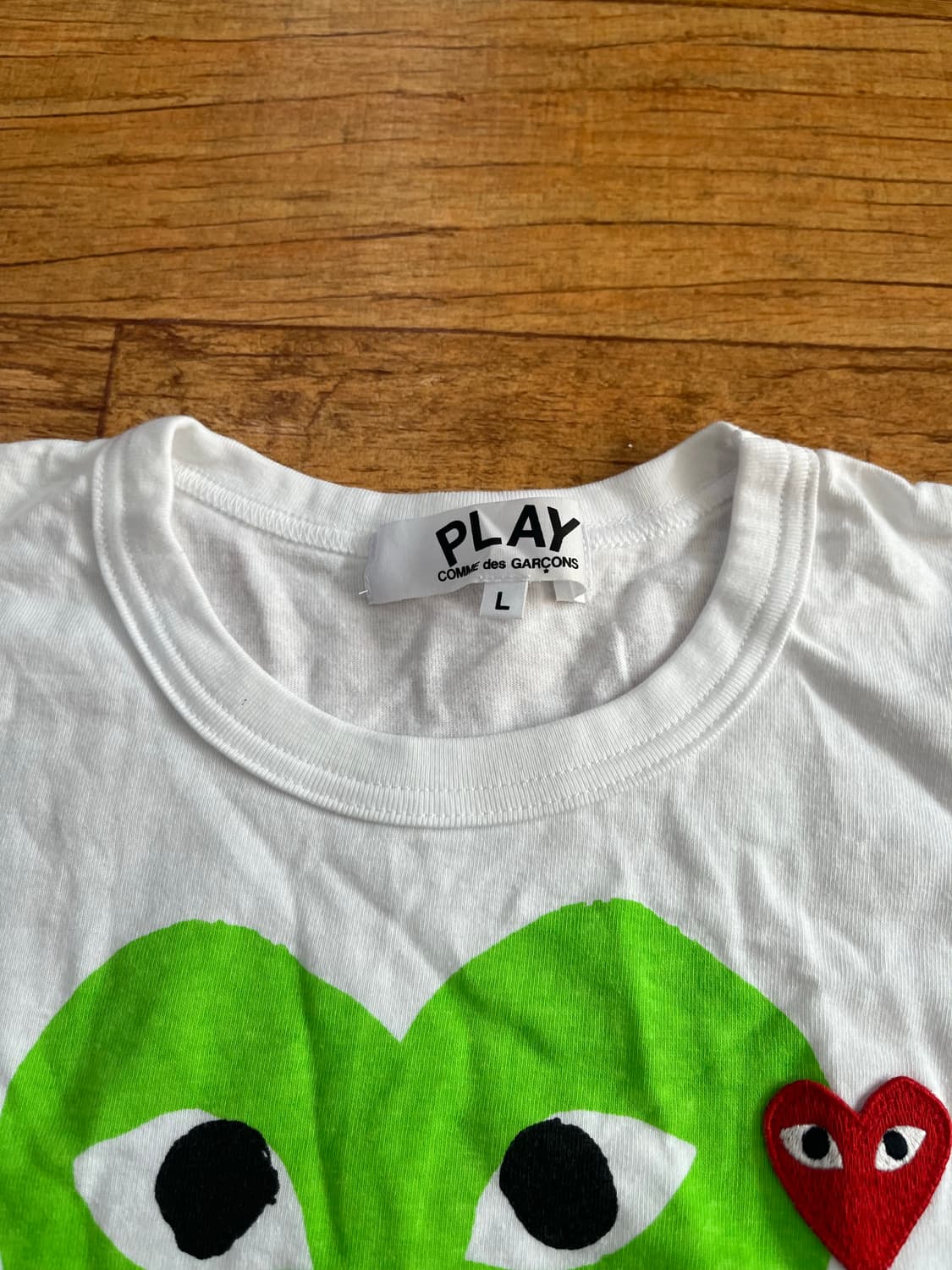 꼼데가르송 빅하트 더블하트 반팔 여성 L사이즈 상품이미지3