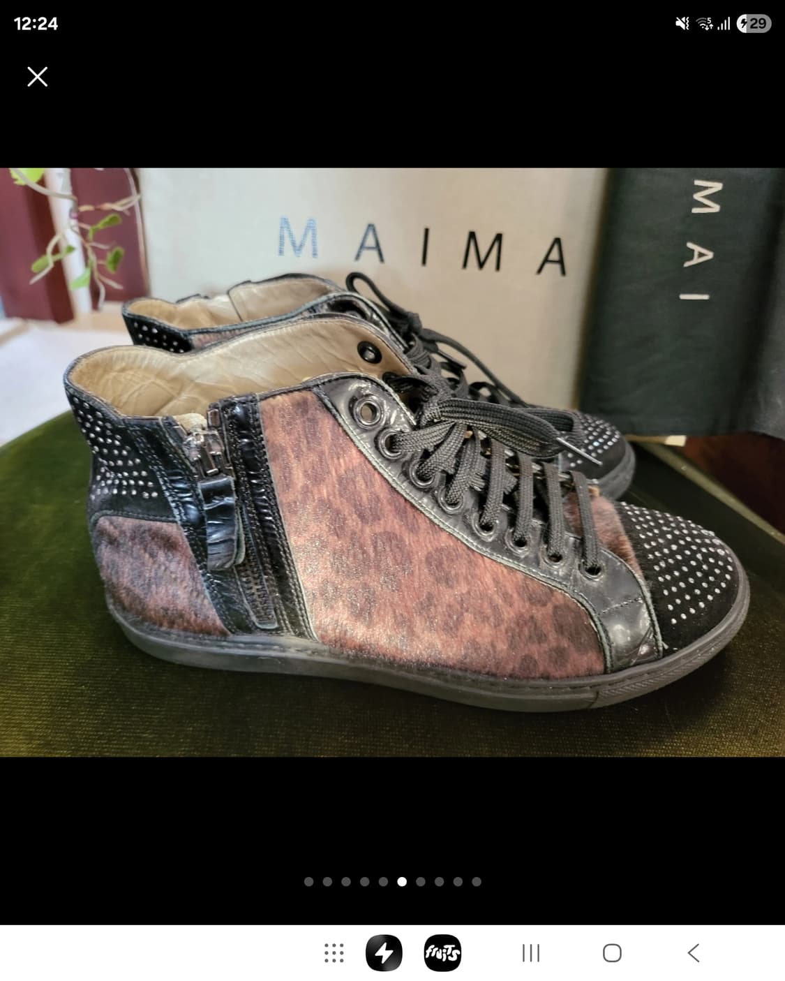 현백 구매 이태리 Mai Mai 송치 크리스탈 가죽 스니커즈 상품이미지3