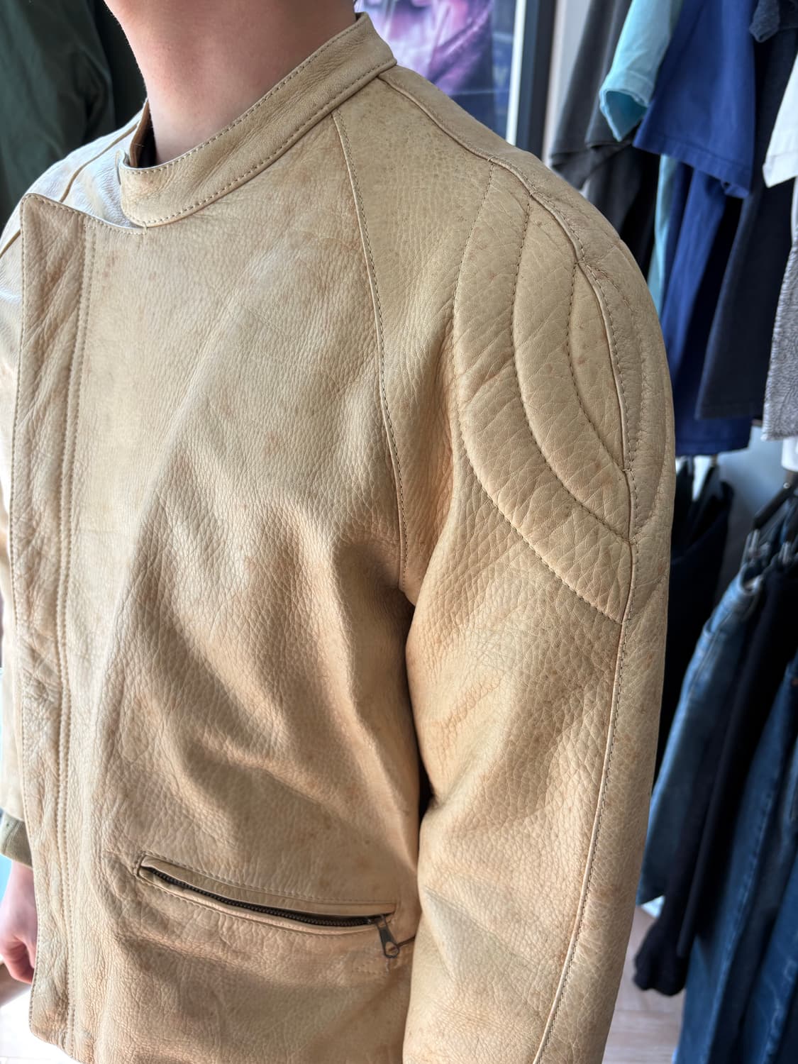 90s Emporio Armani 모터사이클 레더자켓 상품이미지1