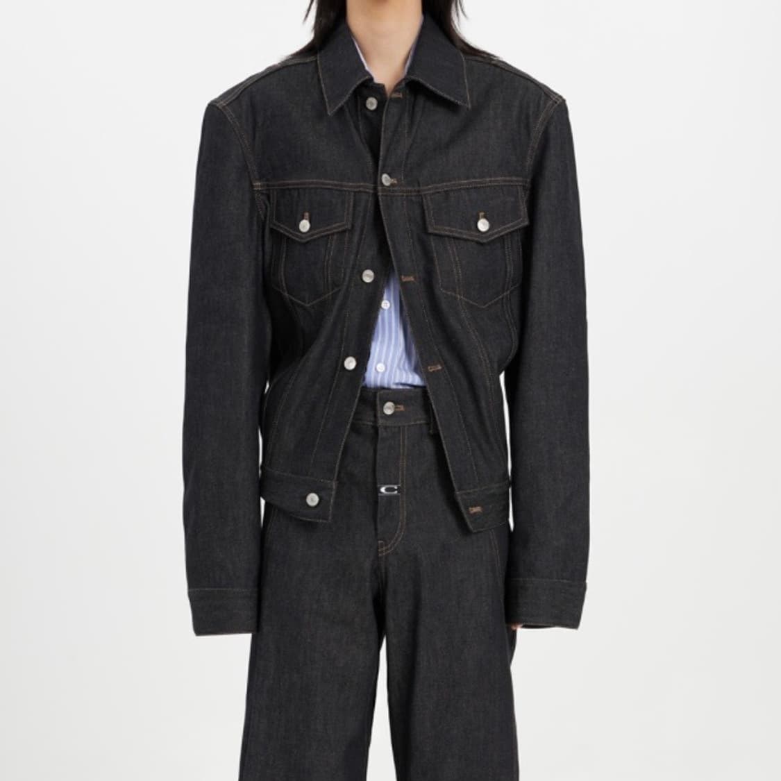 (M) 커미션 숏 데님 자켓 상품이미지4