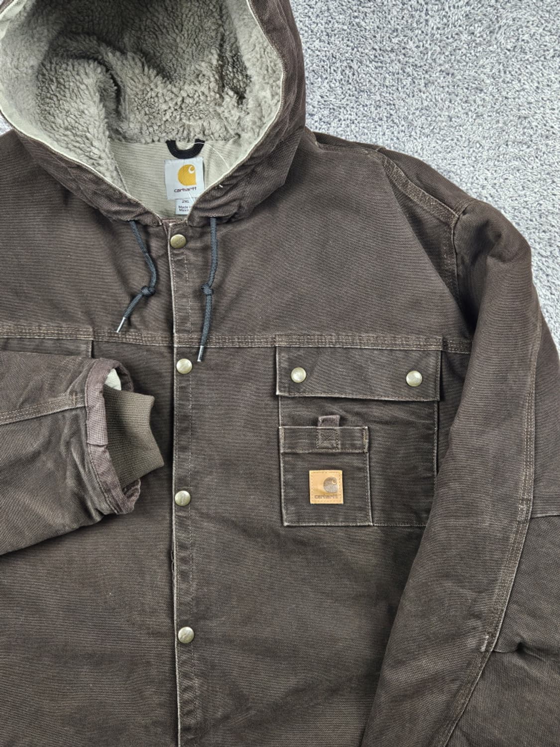 칼하트 J284 쉐르파 후디드 멀티포켓 워크자켓 (2XL) / 10332 상품이미지6