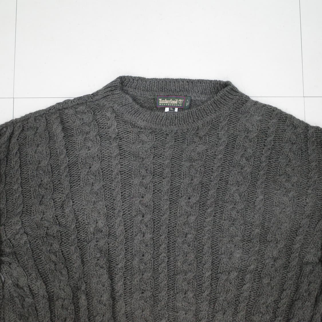 90s 팀버랜드 울 알파카 케이블 니트 XL MADE IN ITALY  상품이미지2