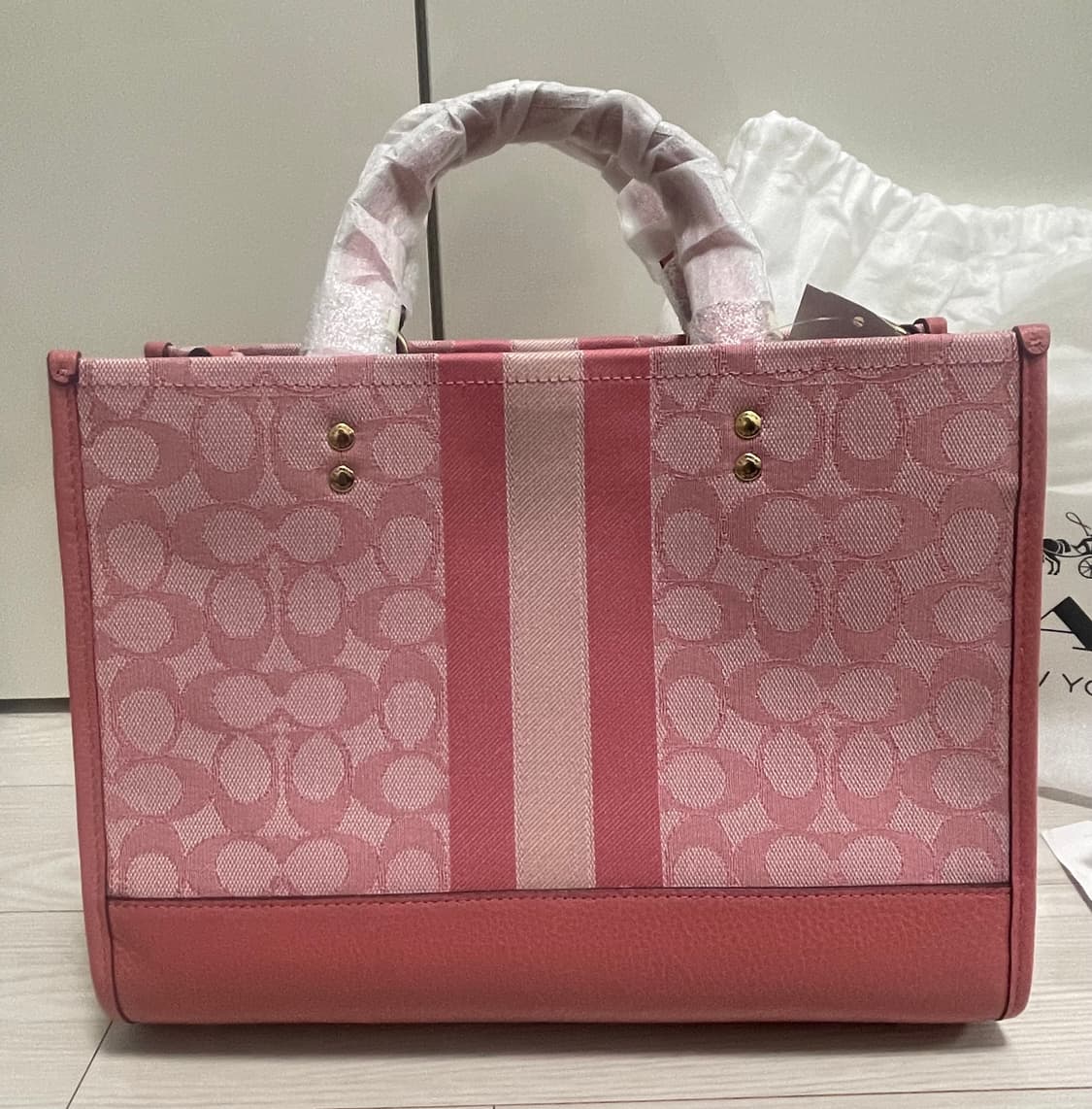 Coach 코치 뎀시 캐리올 시그니처 핑크 토트백 상품이미지2