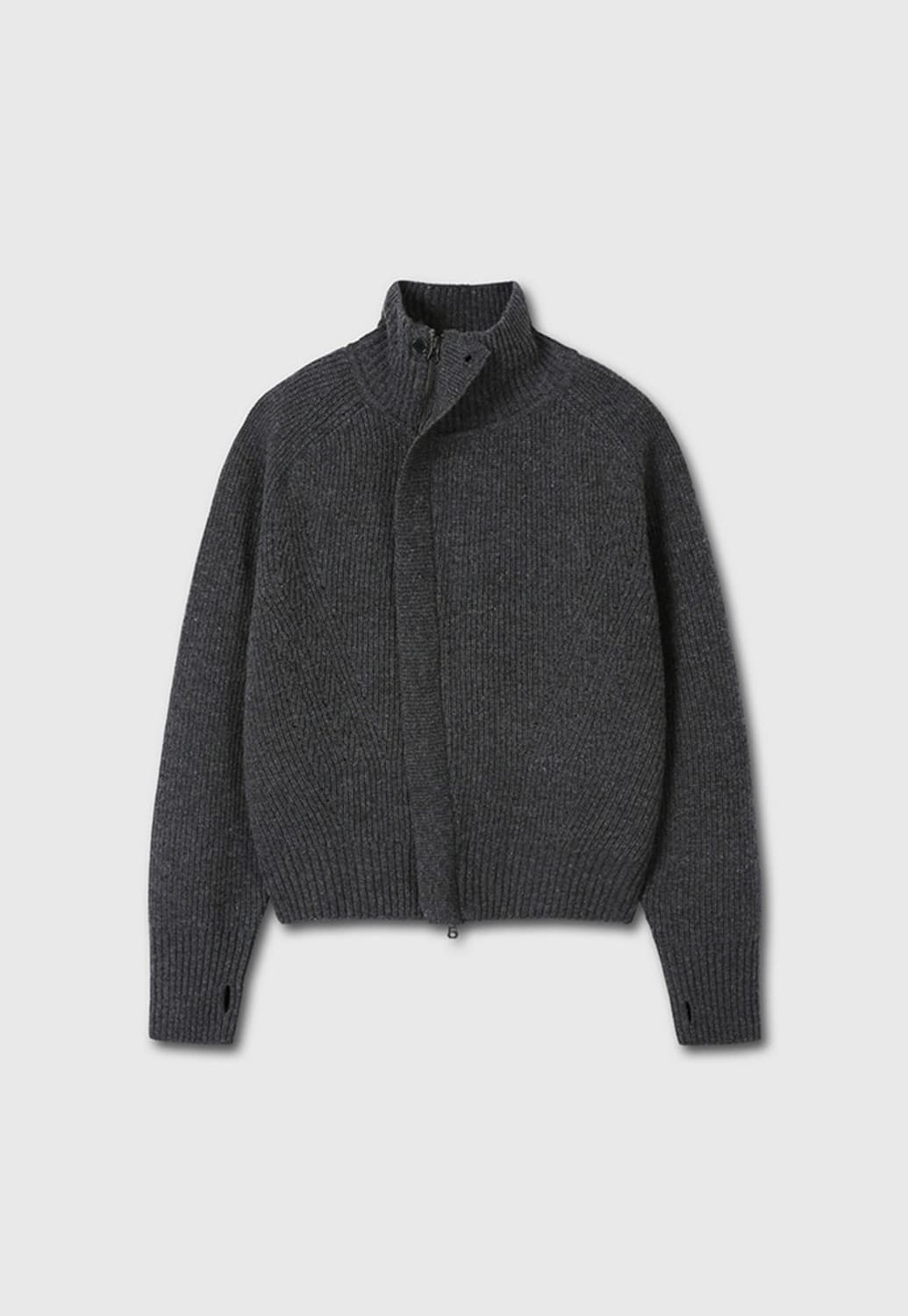 토니웩 니트집업 차콜 L(Wool Diagonal Zippered) 상품이미지4