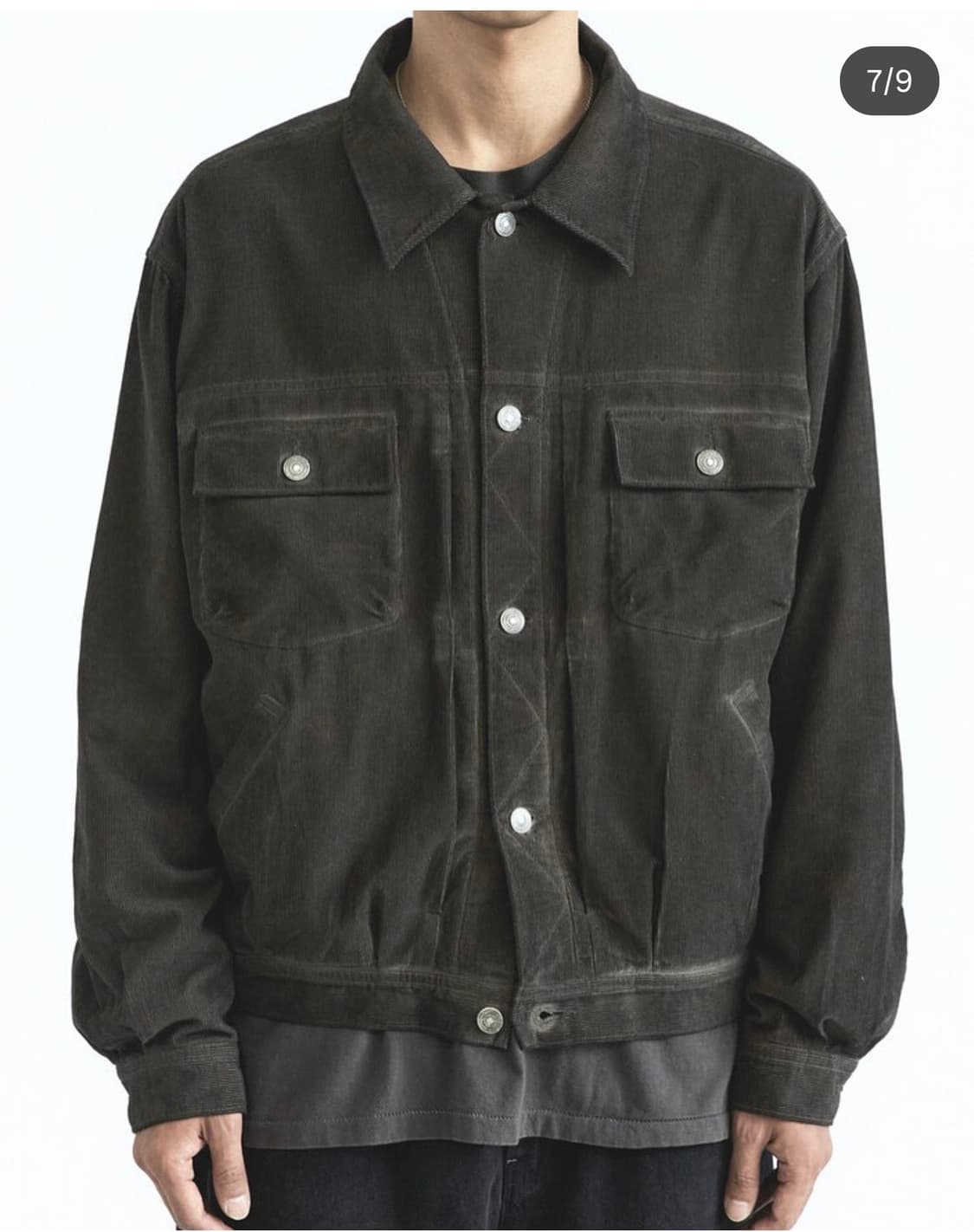 폴리테루 유즈드 트러커 코듀로이 카모 브라운 상품이미지2