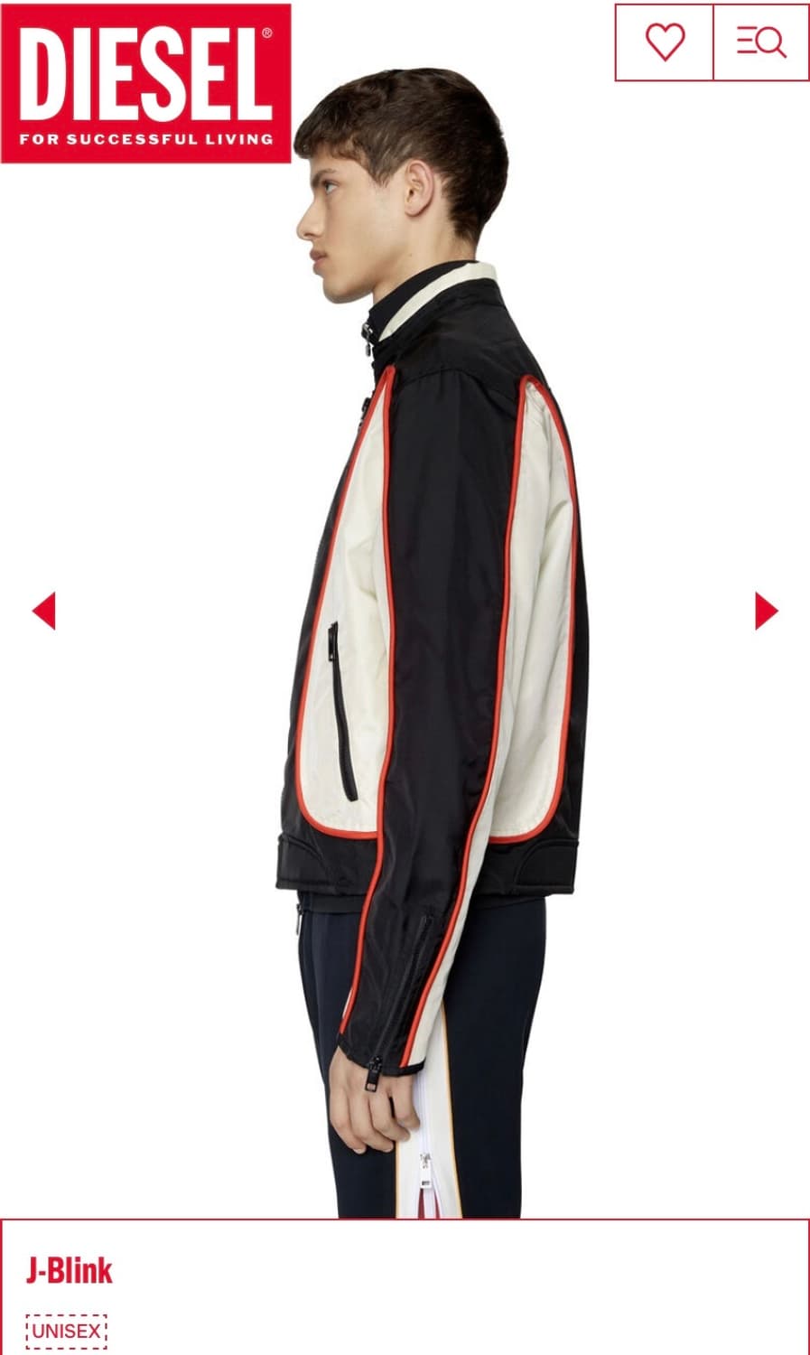 디젤 / 제이 블링크 바이커 자켓 / 검흰빨 / 사이즈 M 상품이미지5