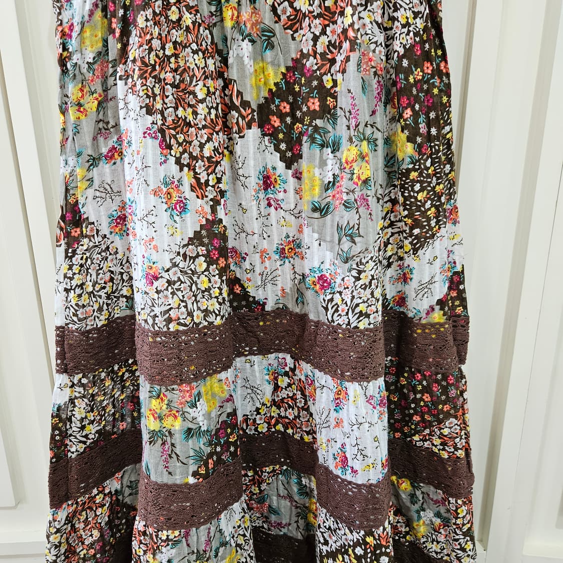 플라워 레이스 셔링 패치원피스 상품이미지4