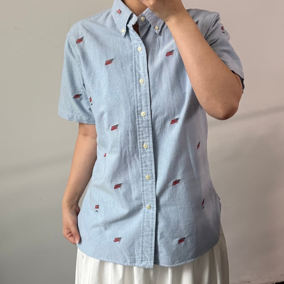 [M] 폴로 클래식핏 성조기 반팔 셔츠 상품이미지2