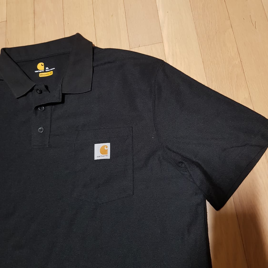 XL오버핏/ 신동품/ 칼하트 반팔 블랙폴로카라셔츠/421-3XL노/스투시 상품이미지3
