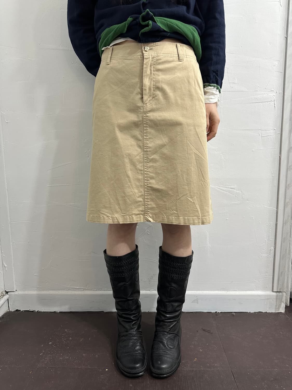 lacoste beige cotton midi skirt 상품이미지5