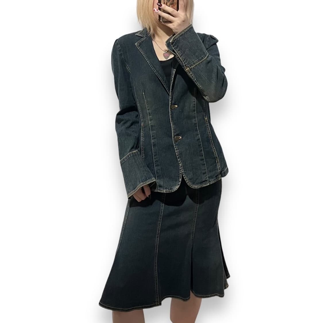 23도 y2k 샌드워싱데님 셋업 상품이미지1