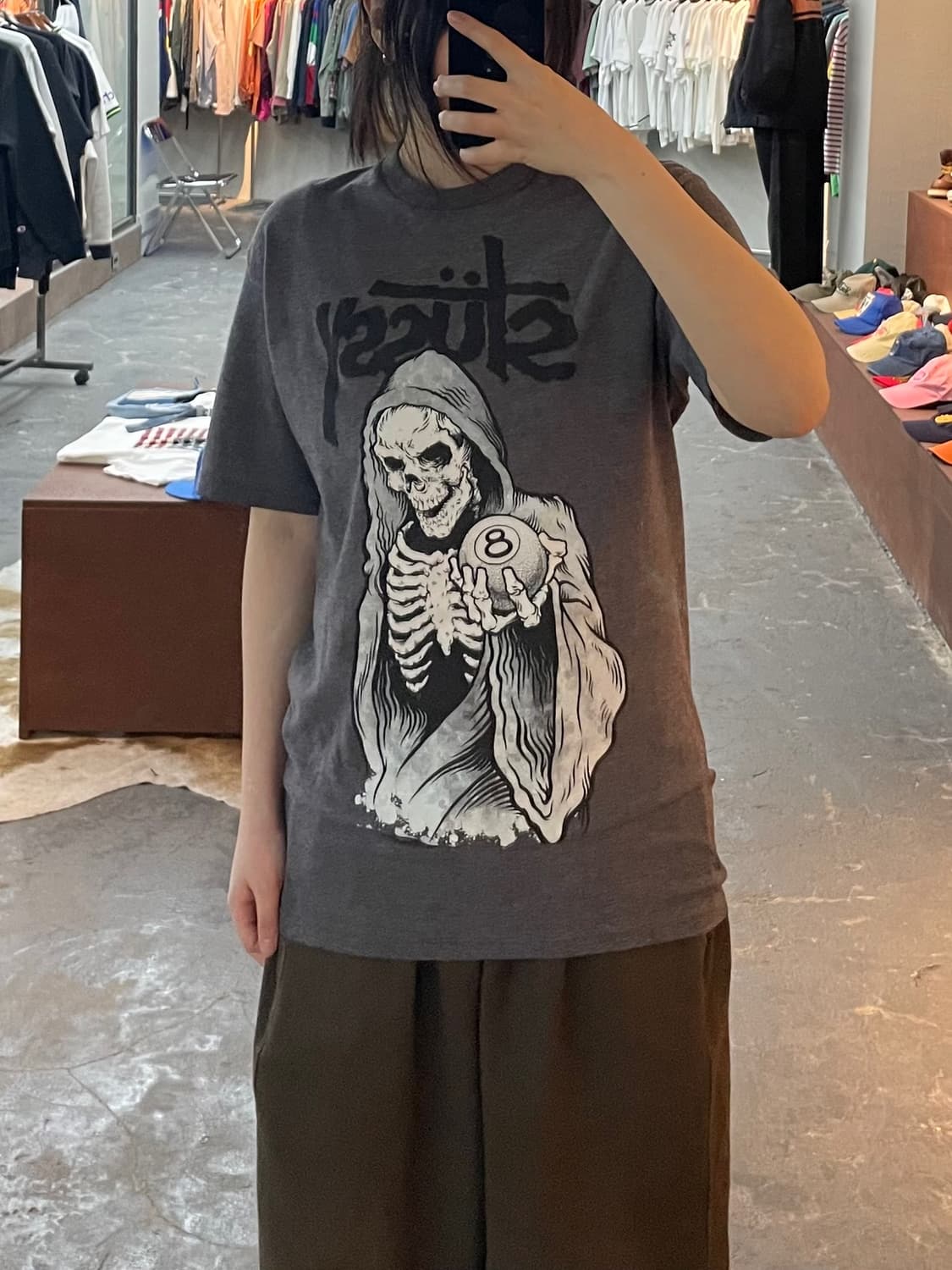 스투시 빈티지 스켈레톤 그래픽 반팔 H2555 상품이미지1