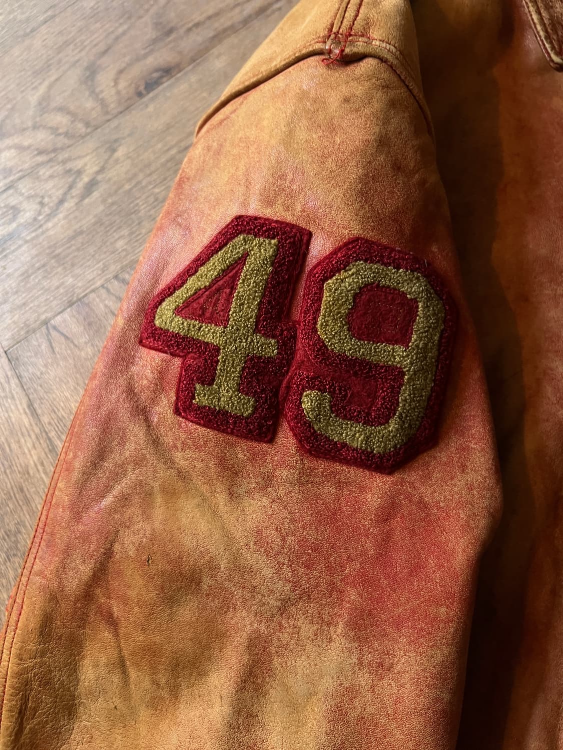 [M]90's 아비렉스 USA 리얼레더 바시티 자켓 상품이미지7