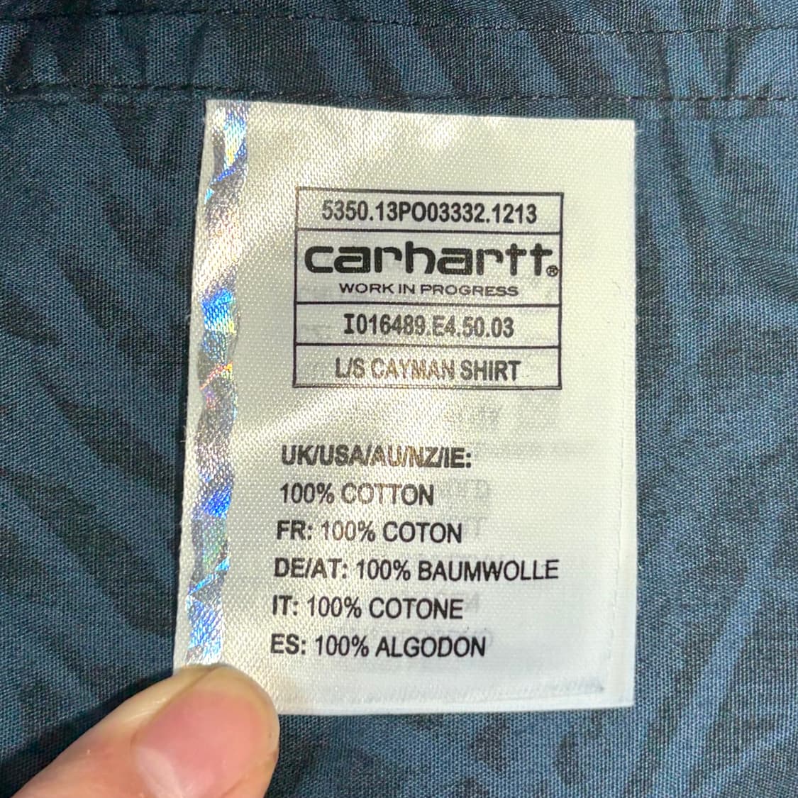 칼하트 네이비 야자수 셔츠 L 상품이미지6
