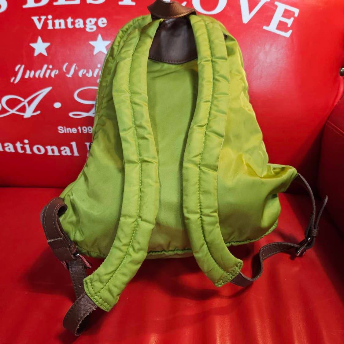 오로비앙코 in Italy 그린 나일론 미니 백팩
 상품이미지5