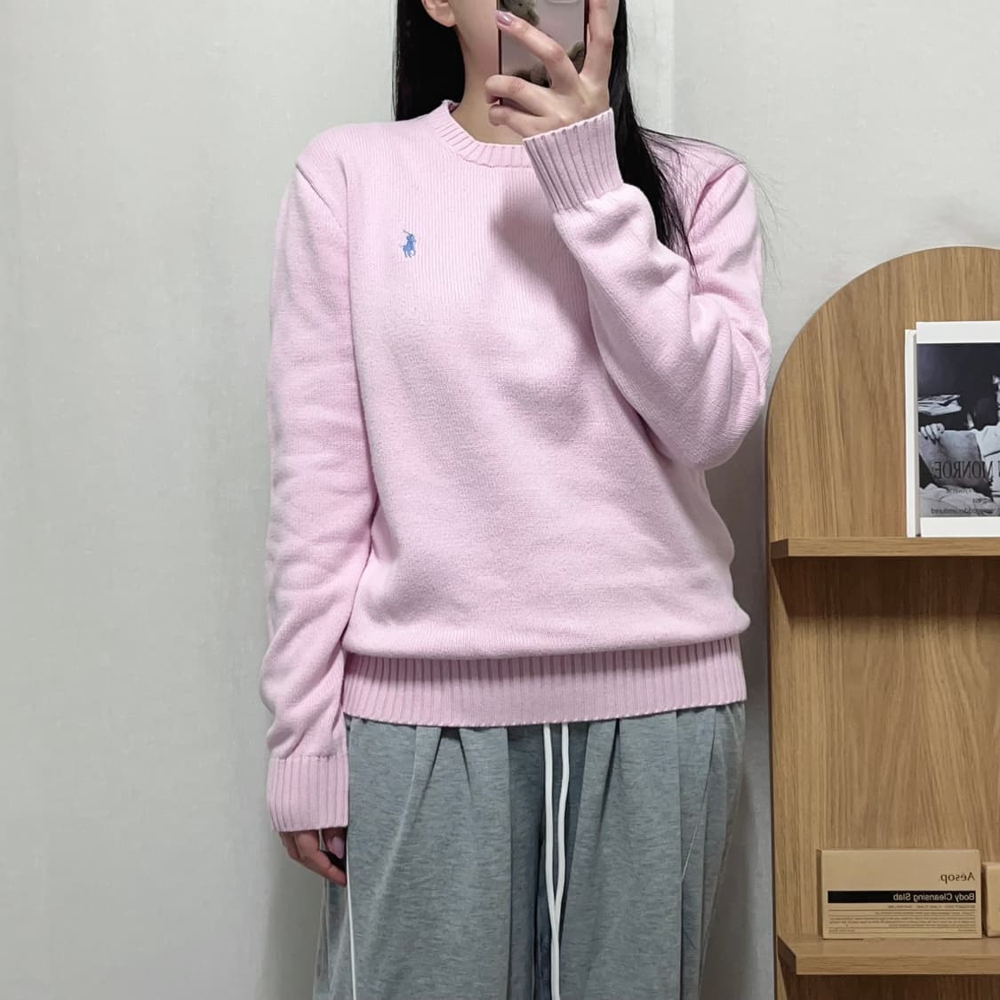 [정품] 폴로 핑크 / 스카이블루포니 라운드 니트 [ S ] 상품이미지2