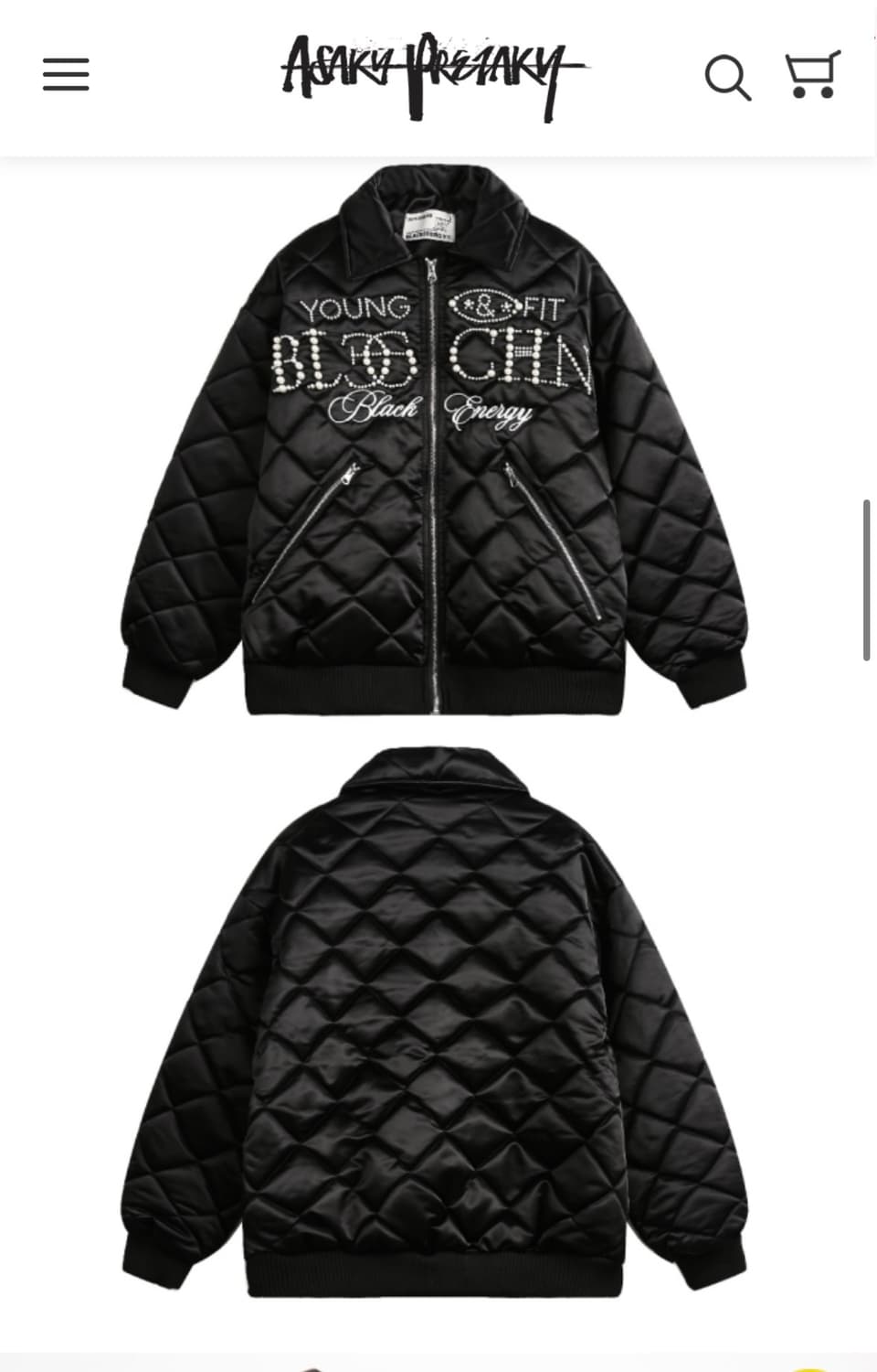 아사키프레자키 퀄팅 진주 자켓 S 상품이미지4