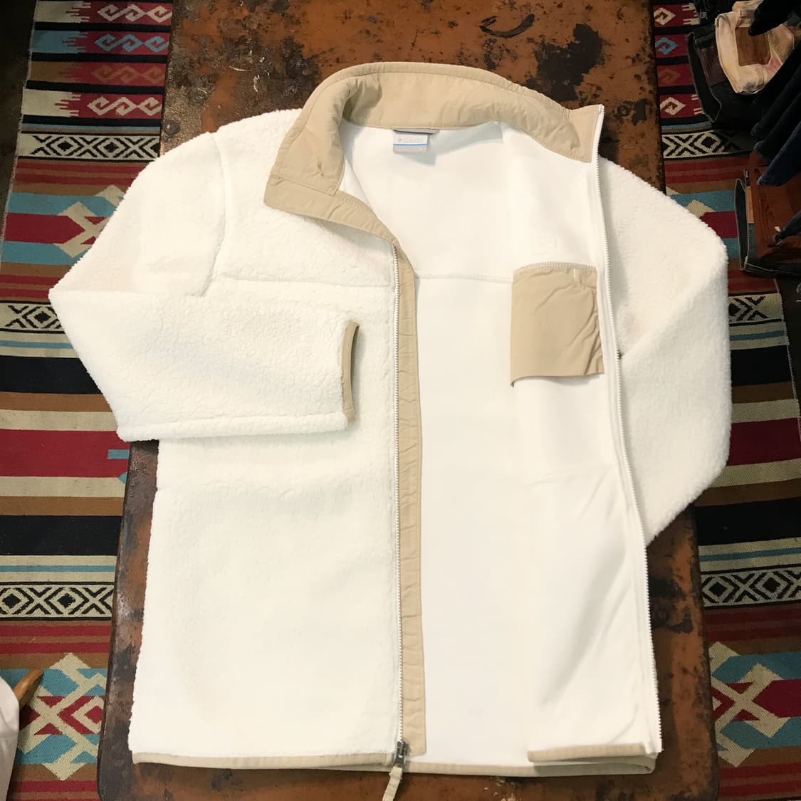 컬럼비아 크림 아이보리 집업 후리스 남성 105 사이즈  상품이미지4