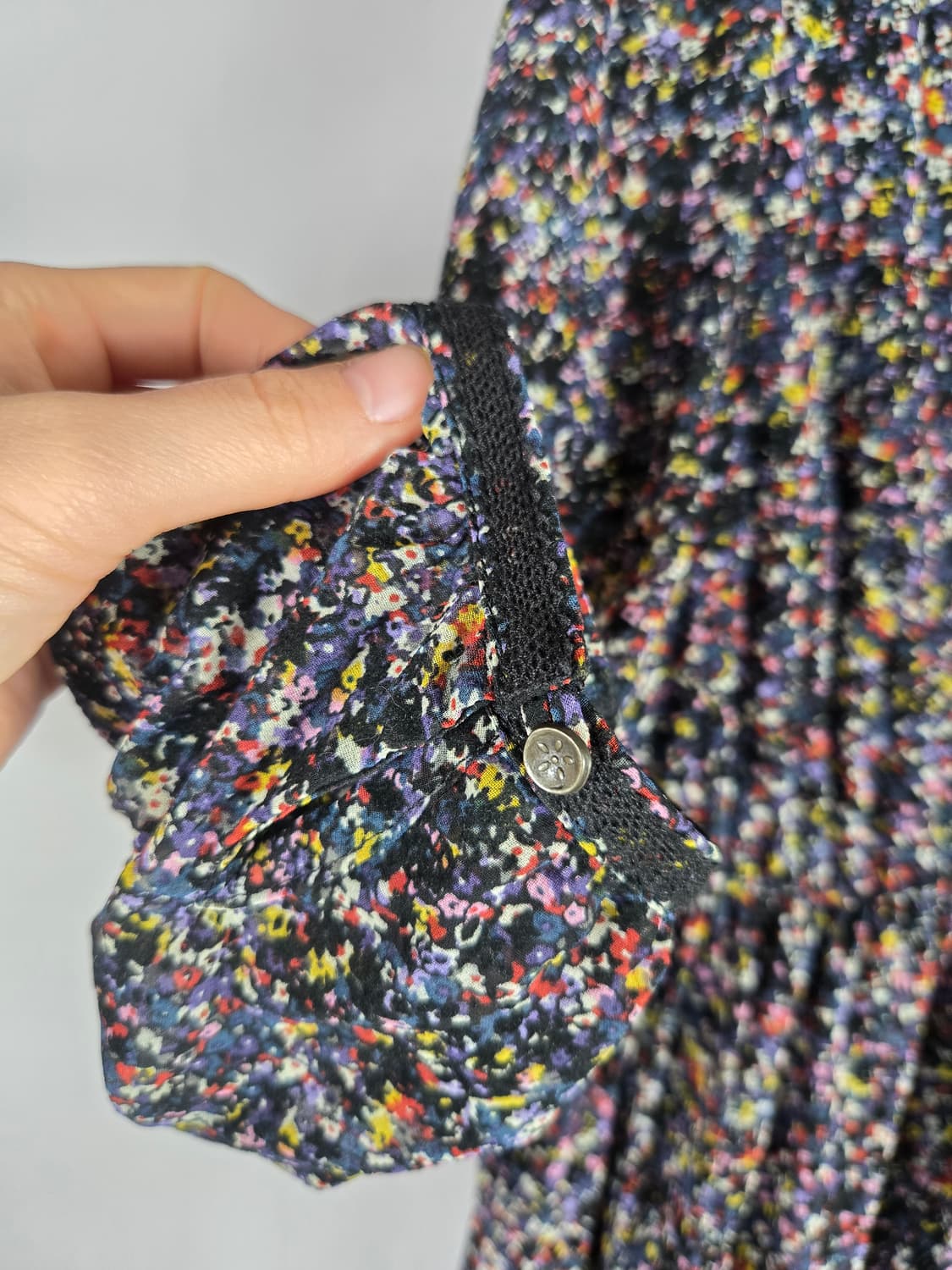 [무료배송]써스데이아일랜드 M 여성 잔꽃 쉬폰 허리밴딩 롱 원피스 상품이미지4