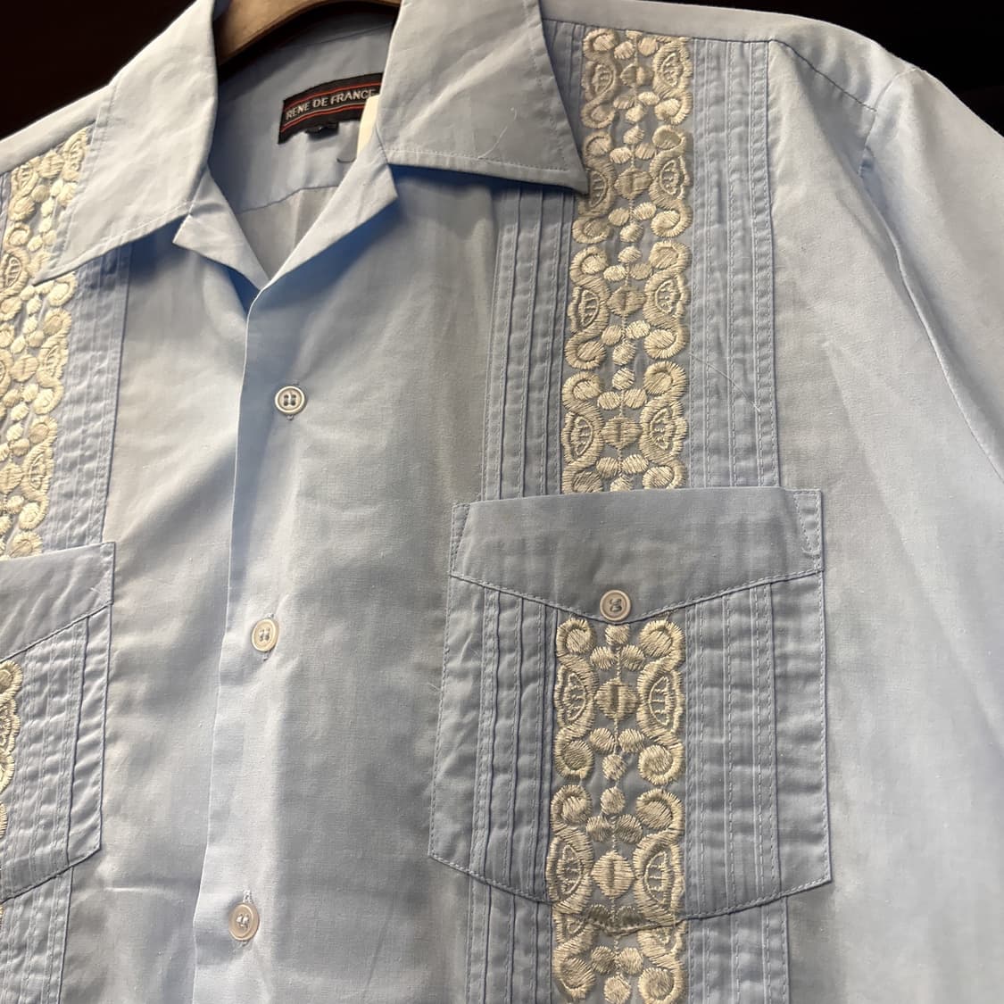 70~80s 르네드프랑스 엠브로이드 레이스 구아야베라 쿠바셔츠 N1245 상품이미지6